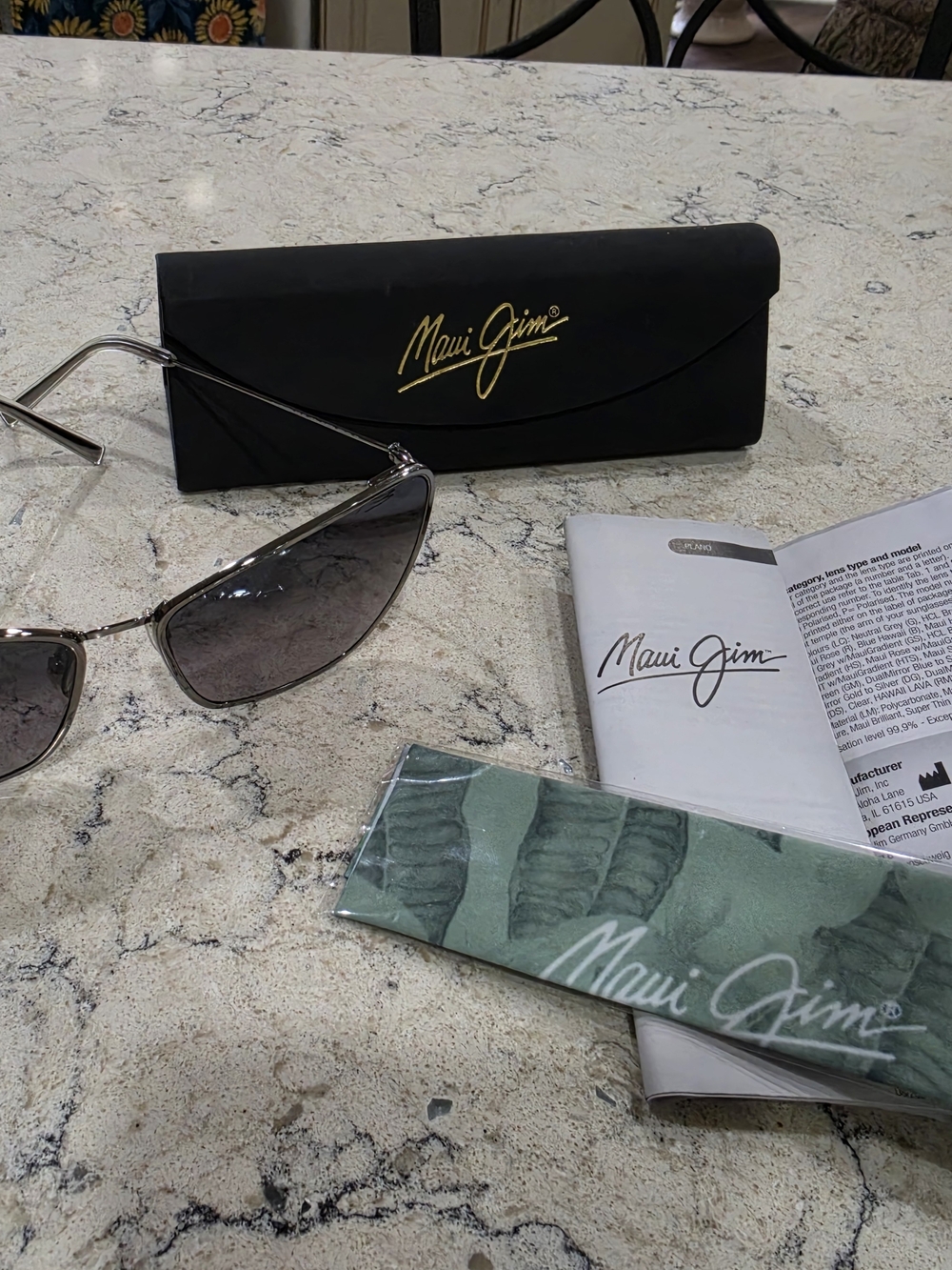 SOLD Maui Jim Silver/GunMetal Frame Sunglasses with Dark Gradient Lenses